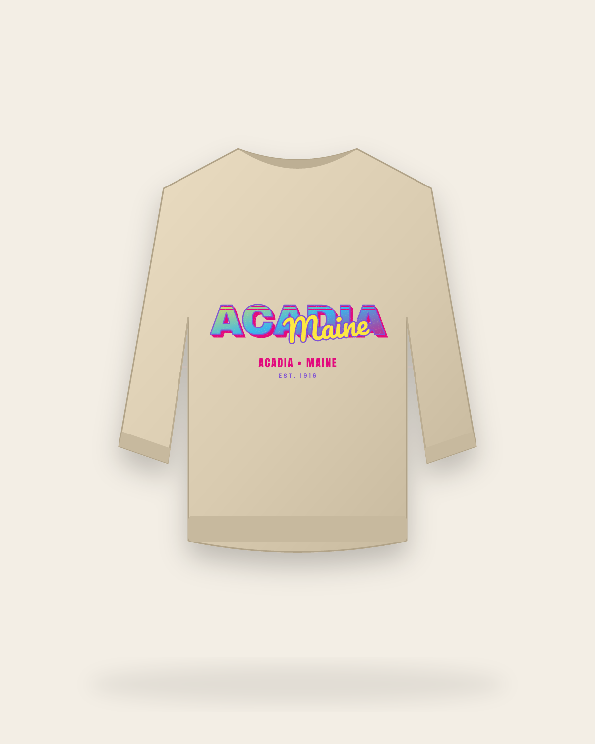 Acadia Music TV Crewneck Sweatshirt in Sand