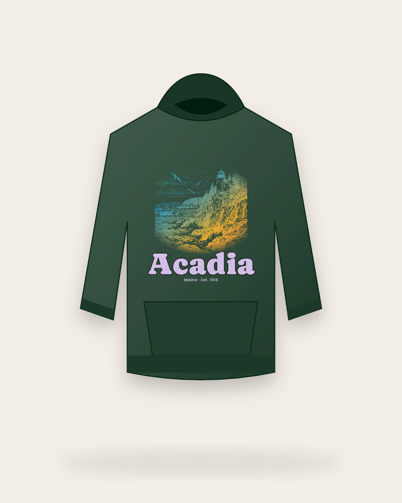 Acadia Bass Harbor Light Hooded Sweatshirt
