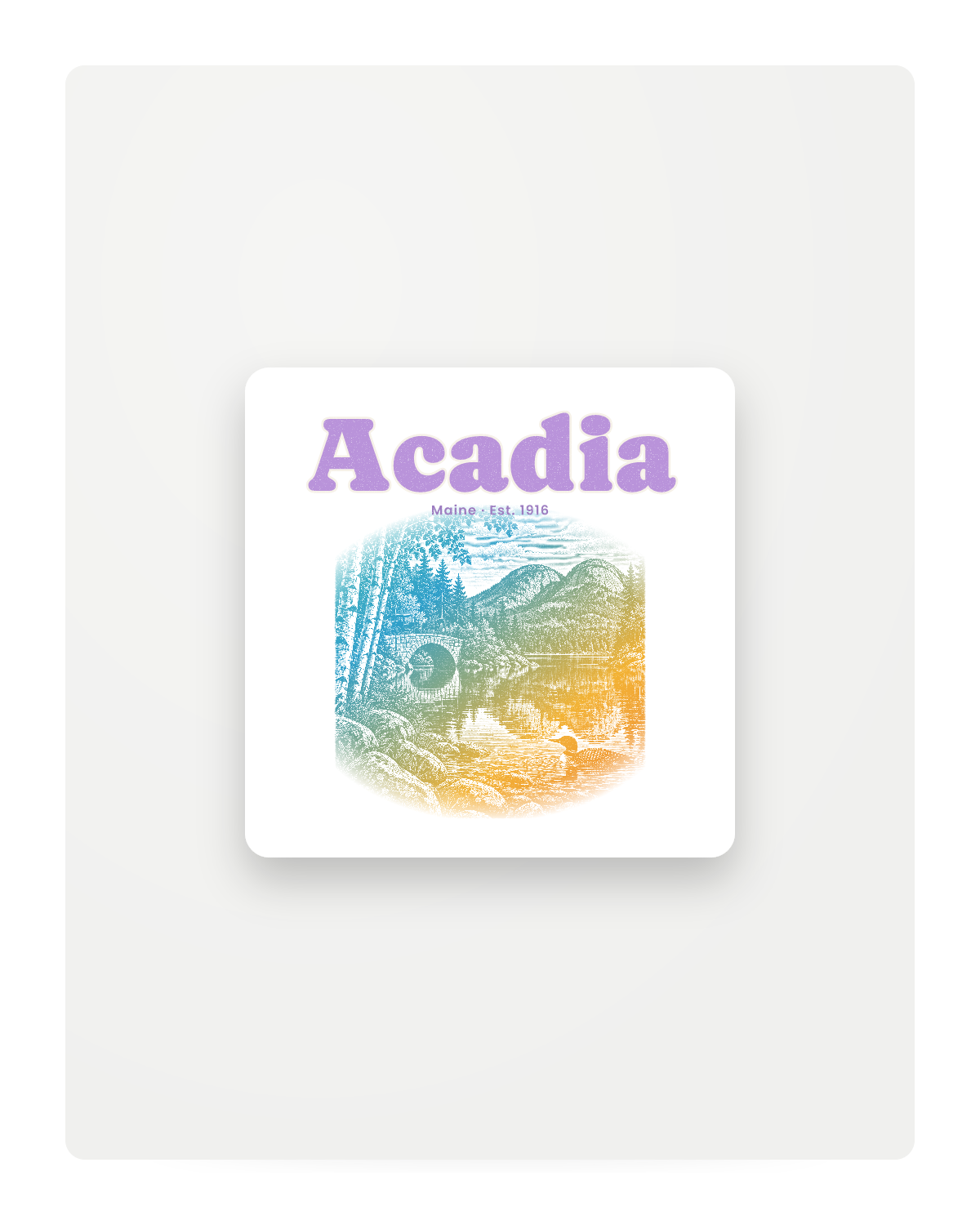 Acadia Jordan Pond Fridge Magnet in White