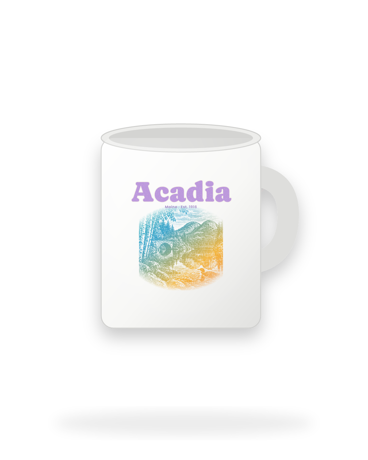 Acadia Jordan Pond Ceramic Mug 11oz in White