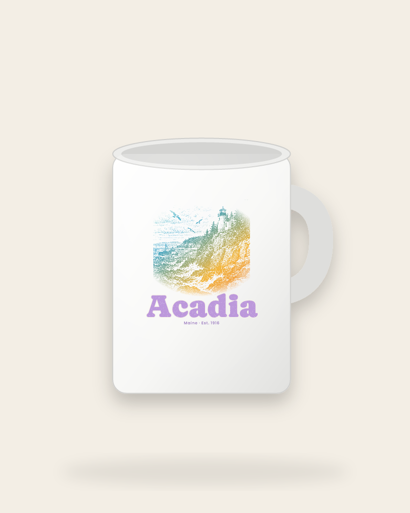 Acadia Bass Harbor Light Ceramic Mug 15oz