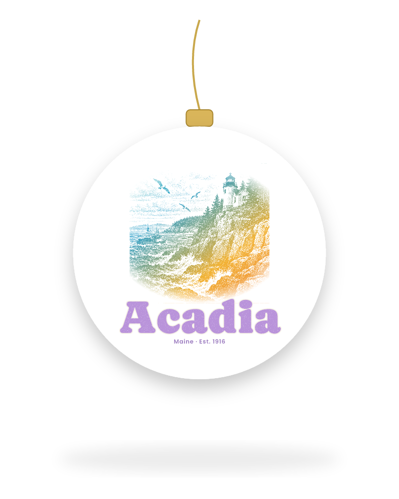 Acadia Bass Harbor Light Ceramic Ornament