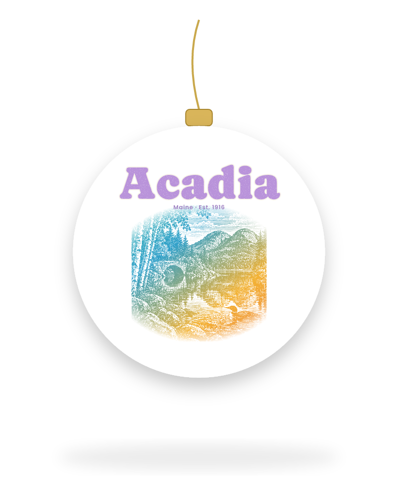 Acadia Jordan Pond Ceramic Ornament