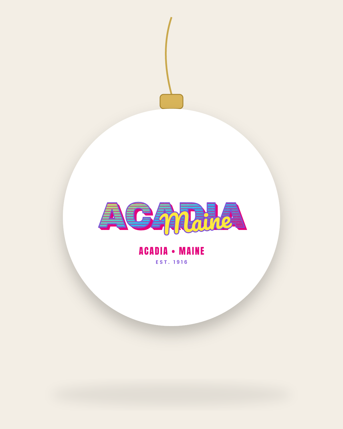 Acadia Music TV Ceramic Ornament in White