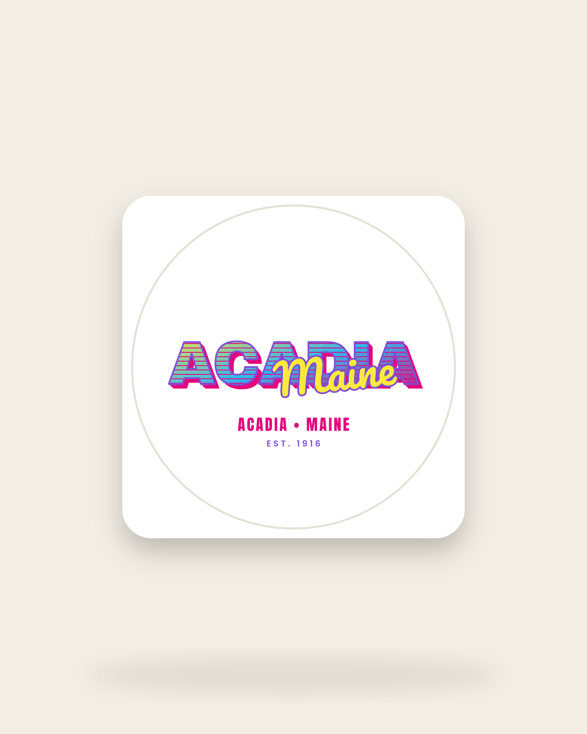 Acadia Music TV Kiss-Cut Sticker in White