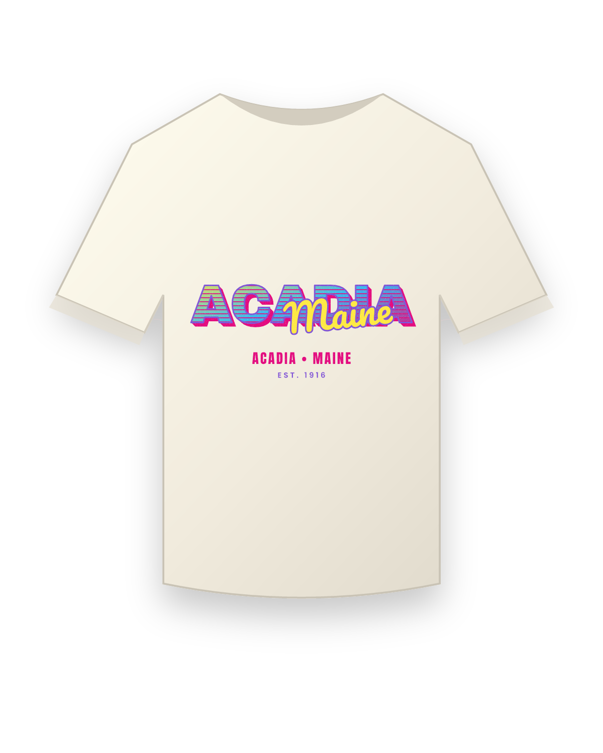 Acadia Music TV Vintage Wash Tee in Ivory