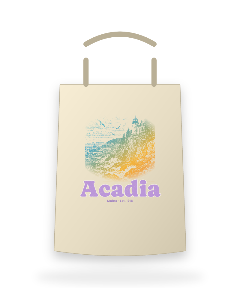 Acadia Bass Harbor Light Canvas Tote