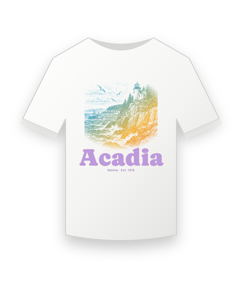 Acadia Bass Harbor Light Youth Tee