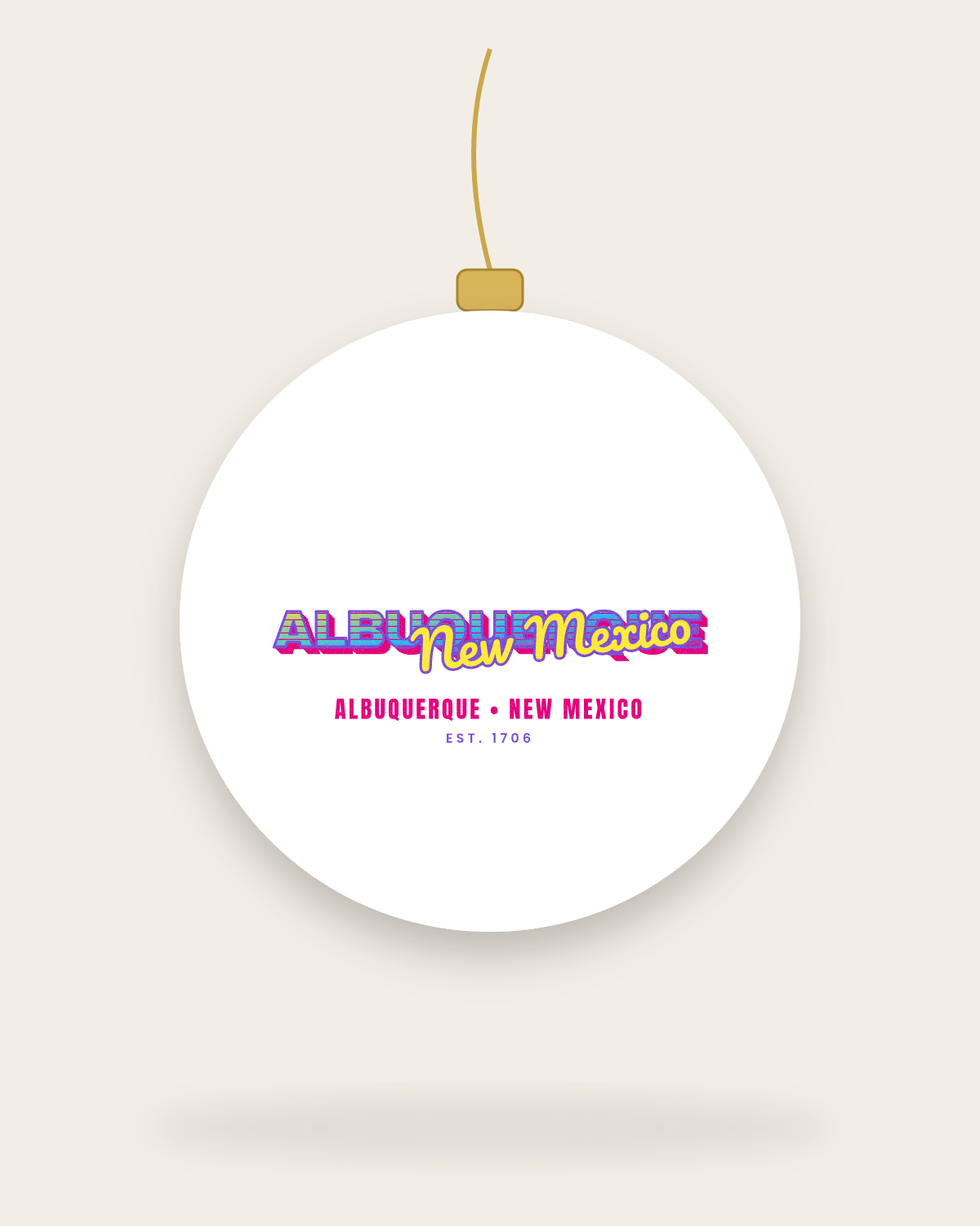 Albuquerque Music TV Ceramic Ornament in White