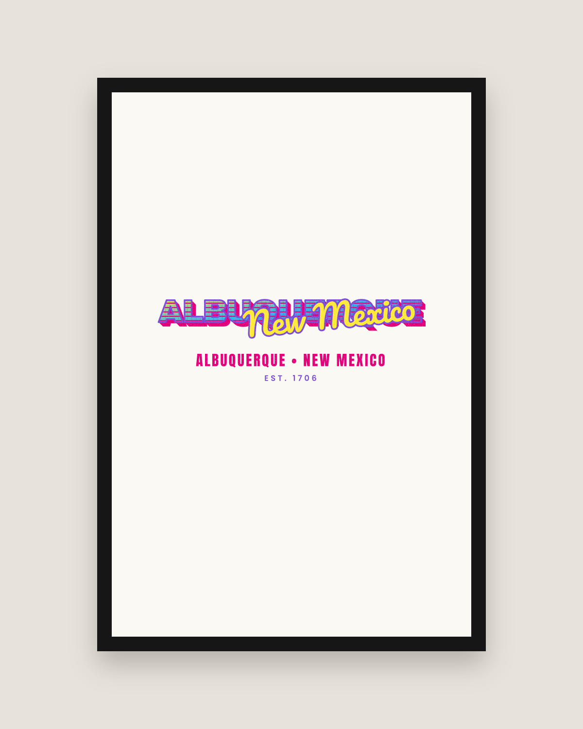 Albuquerque Music TV Matte Poster in White