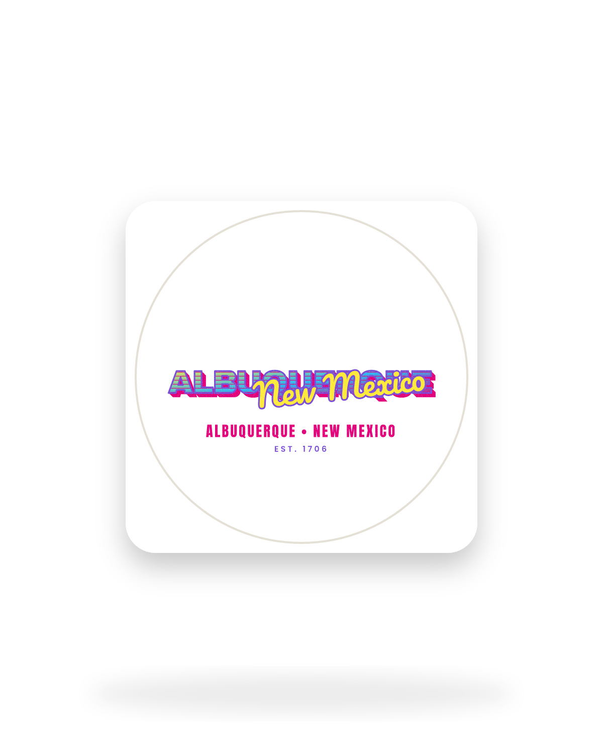 Albuquerque Music TV Kiss-Cut Sticker in White