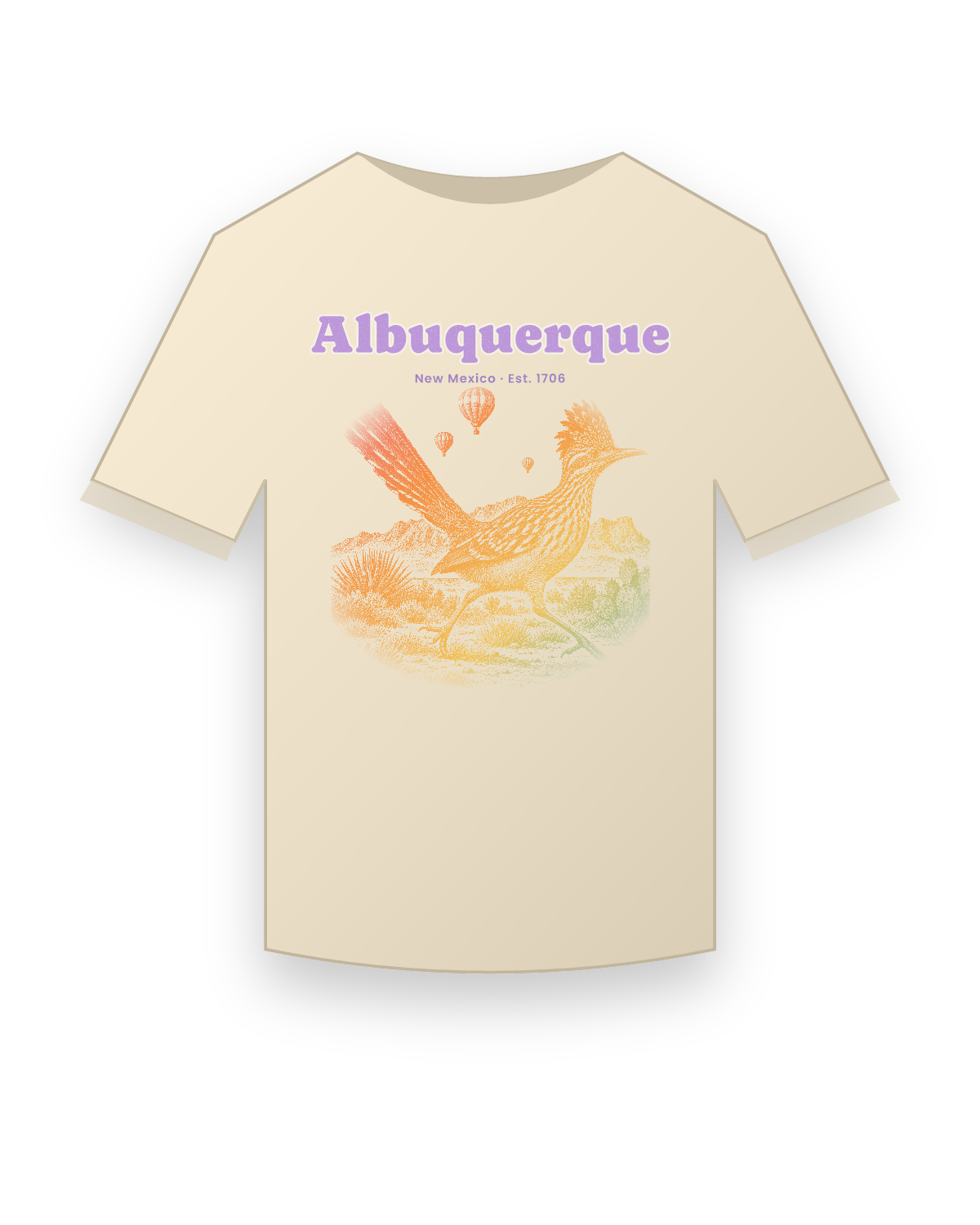 Albuquerque Roadrunner Classic Tee in Natural