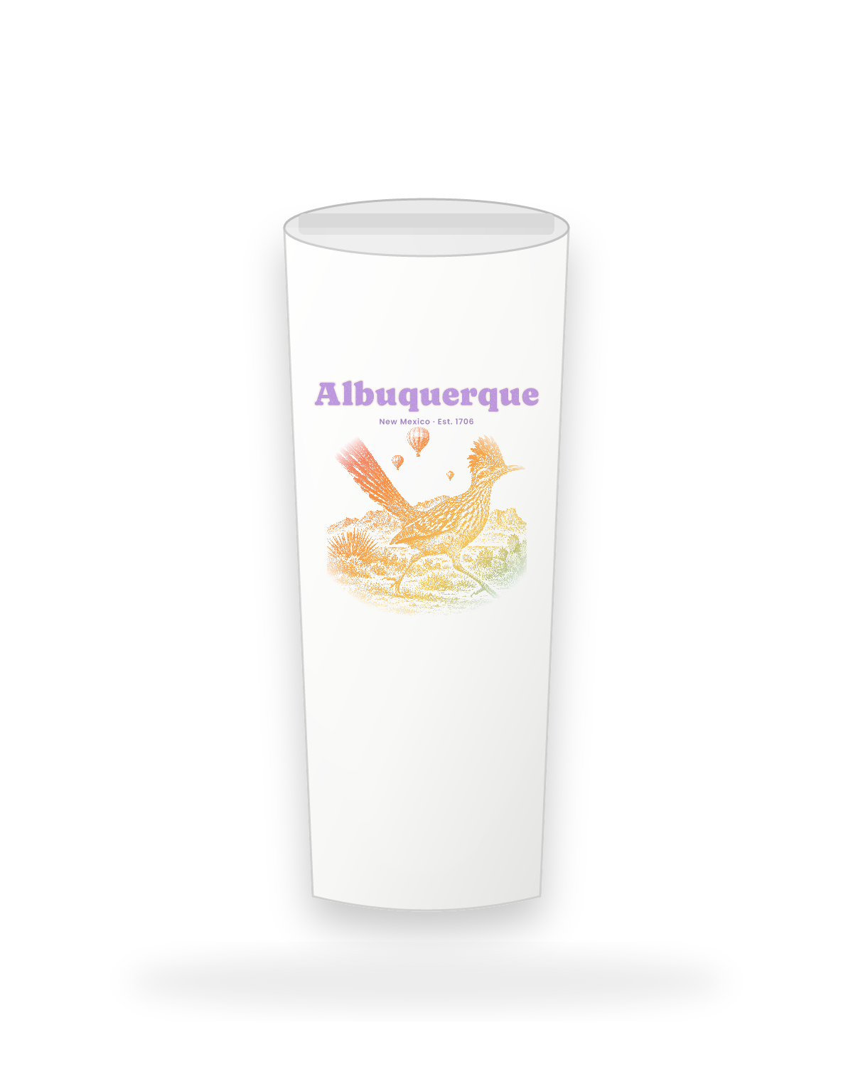 Albuquerque Roadrunner Insulated Tumbler 20oz in White