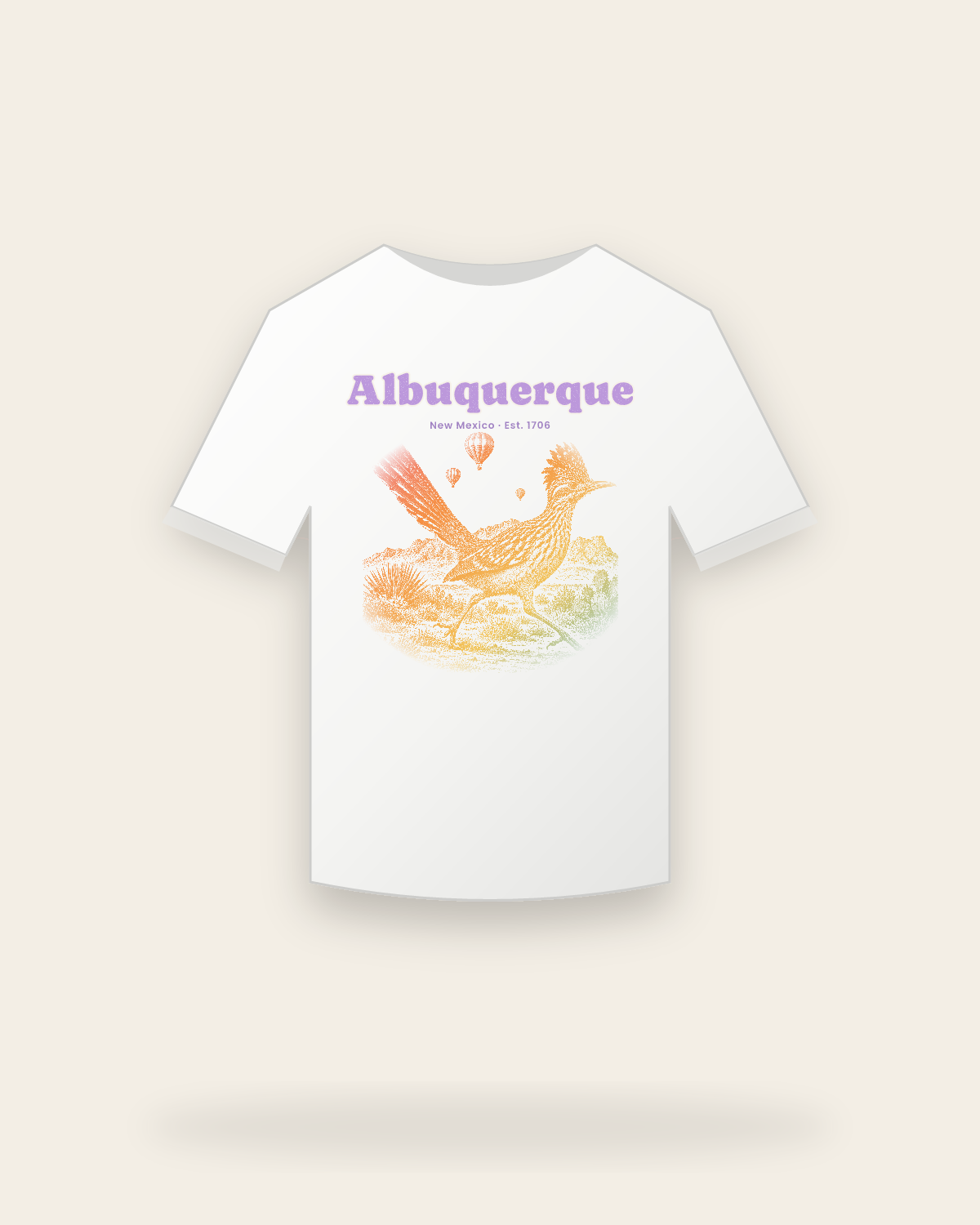 Albuquerque Roadrunner Youth Tee in White