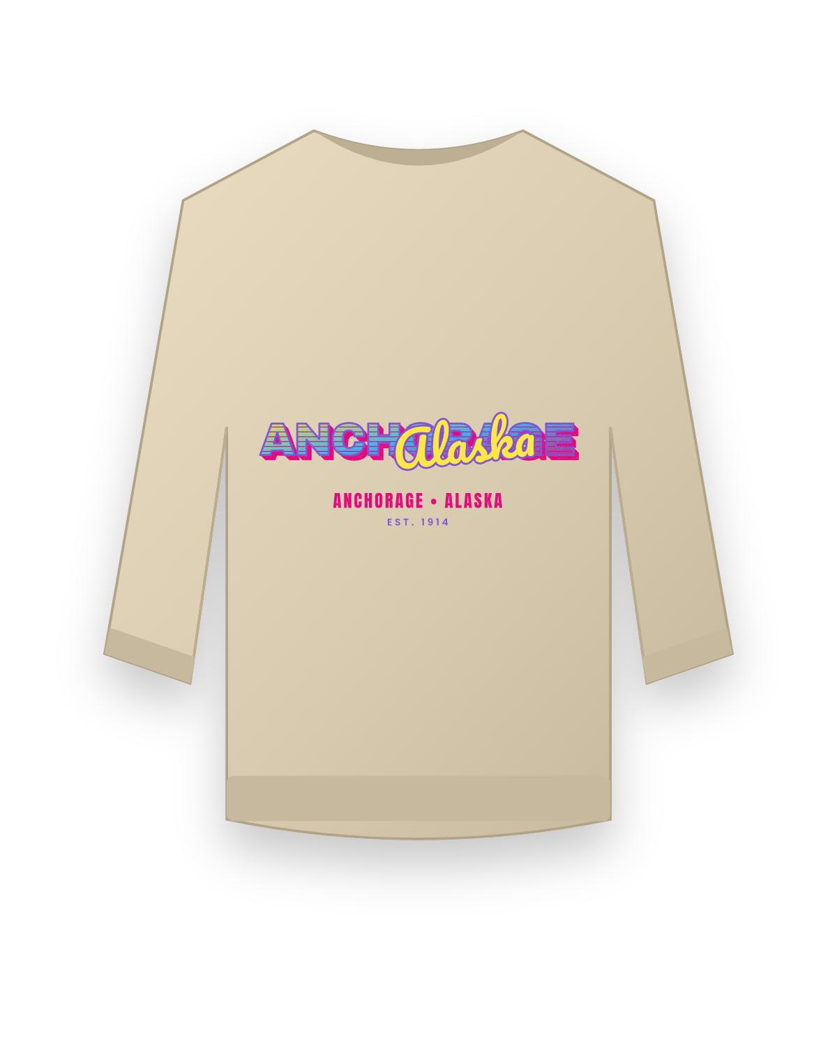 Anchorage Music TV Crewneck Sweatshirt in Sand