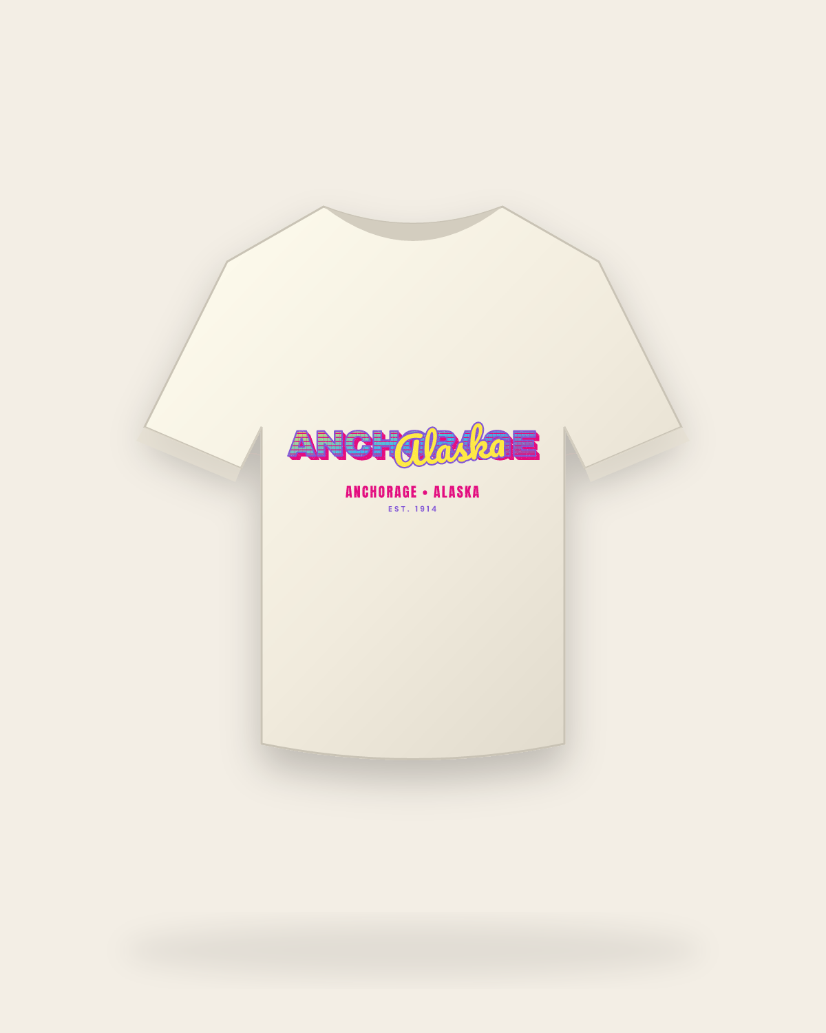 Anchorage Music TV Vintage Wash Tee in Ivory