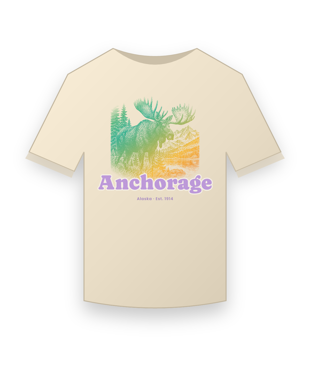Anchorage, AK Bull Moose Classic Tee in Natural