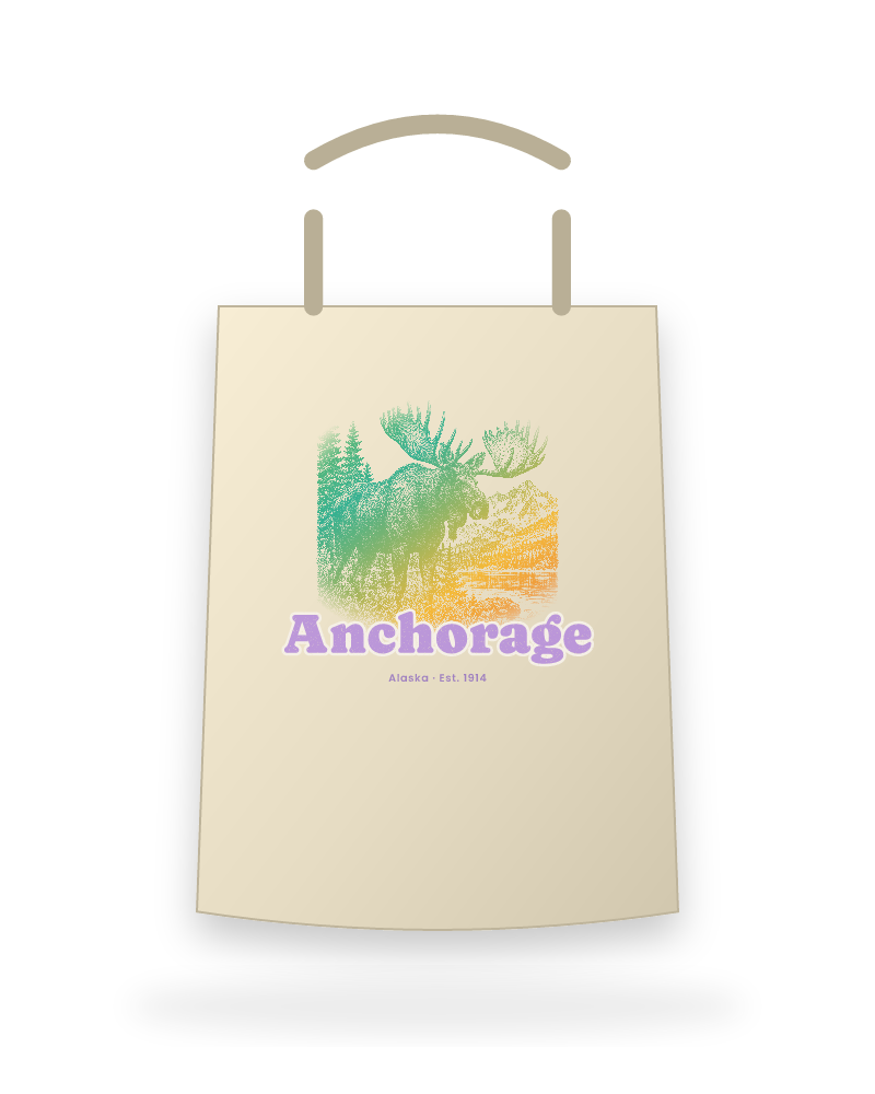 Anchorage Bull Moose Canvas Tote