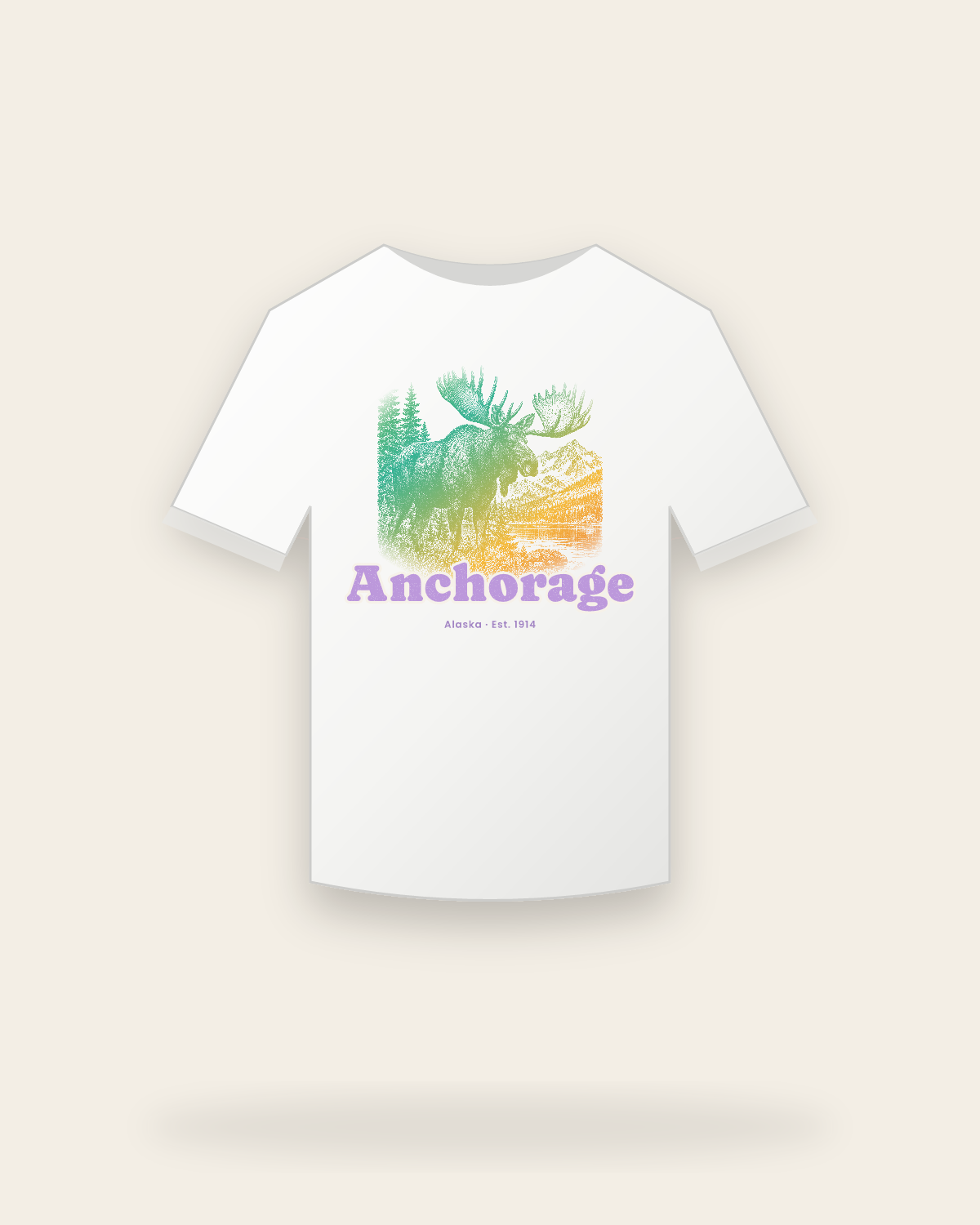 Anchorage Bull Moose Youth Tee in White