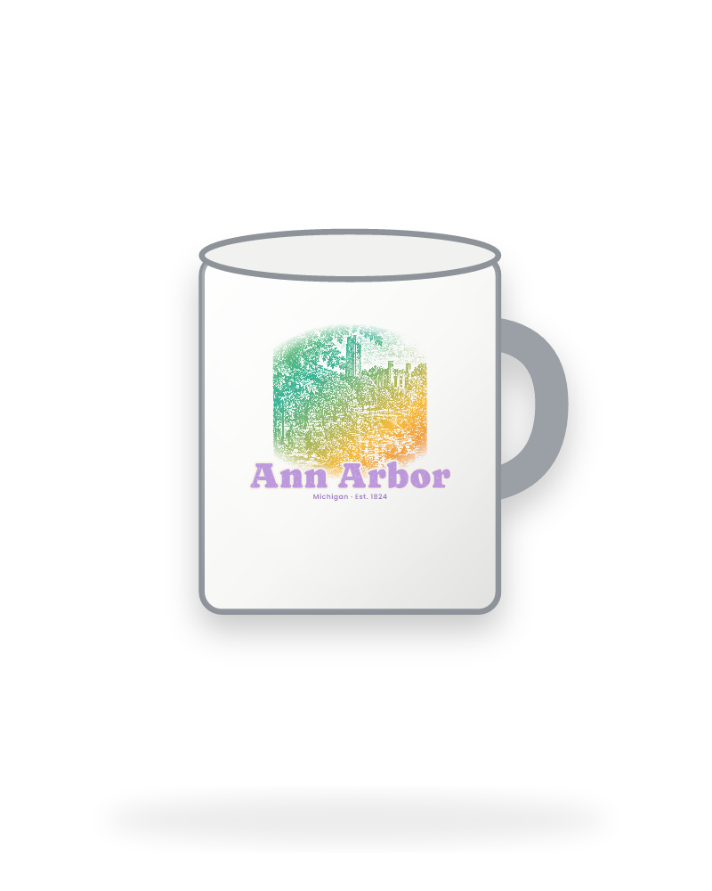 Ann Arbor Campus Squirrel Enamel Camp Mug