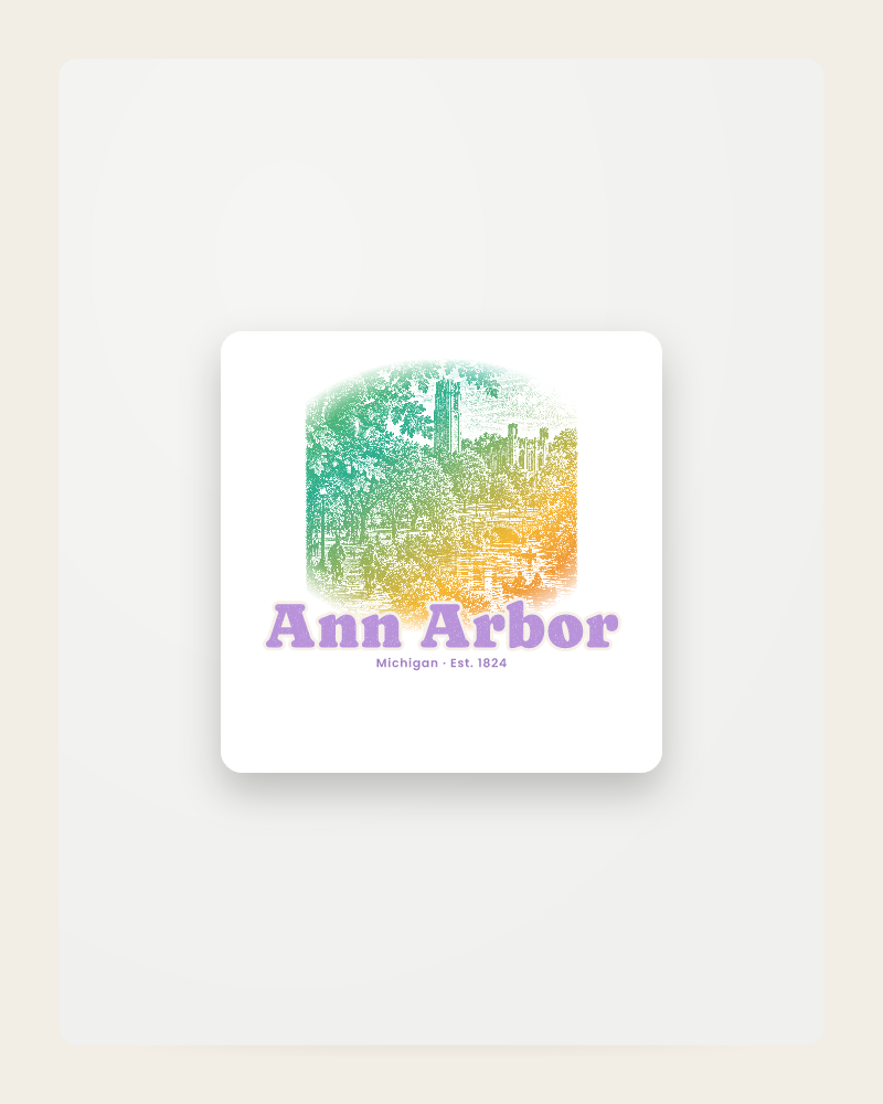 Ann Arbor Campus Squirrel Fridge Magnet