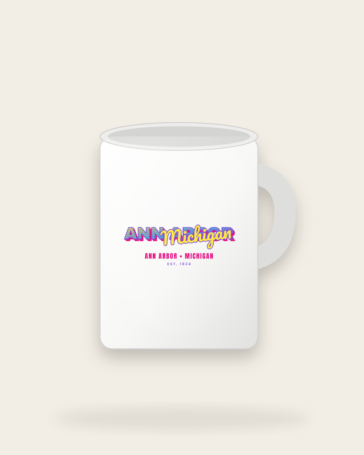 Ann Arbor Music TV Ceramic Mug 15oz in White