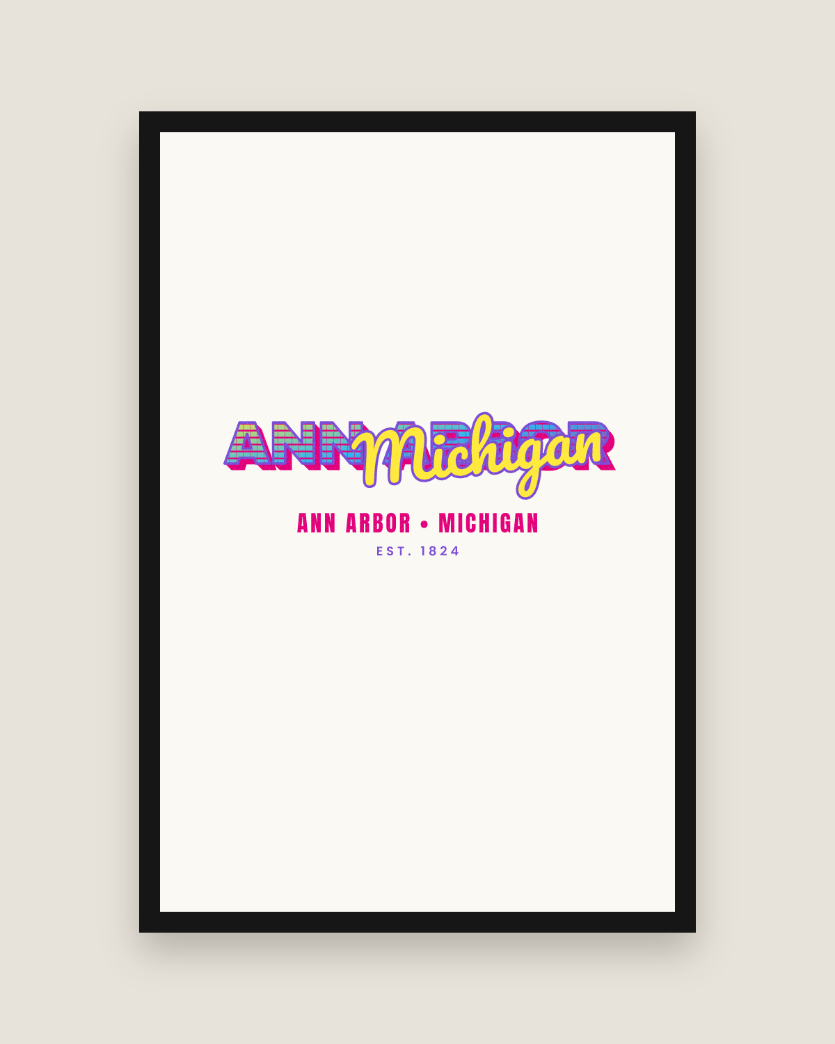 Ann Arbor Music TV Matte Poster in White
