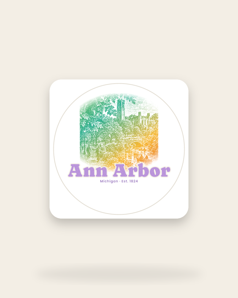 Ann Arbor Campus Squirrel Kiss-Cut Sticker