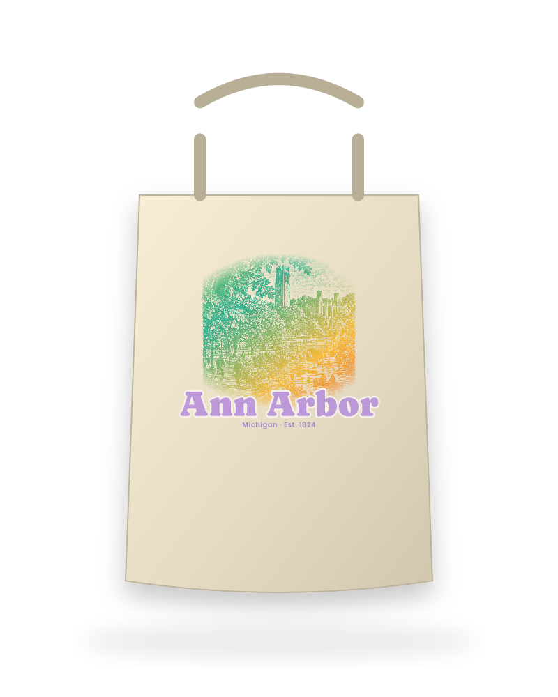 Ann Arbor Campus Squirrel Canvas Tote