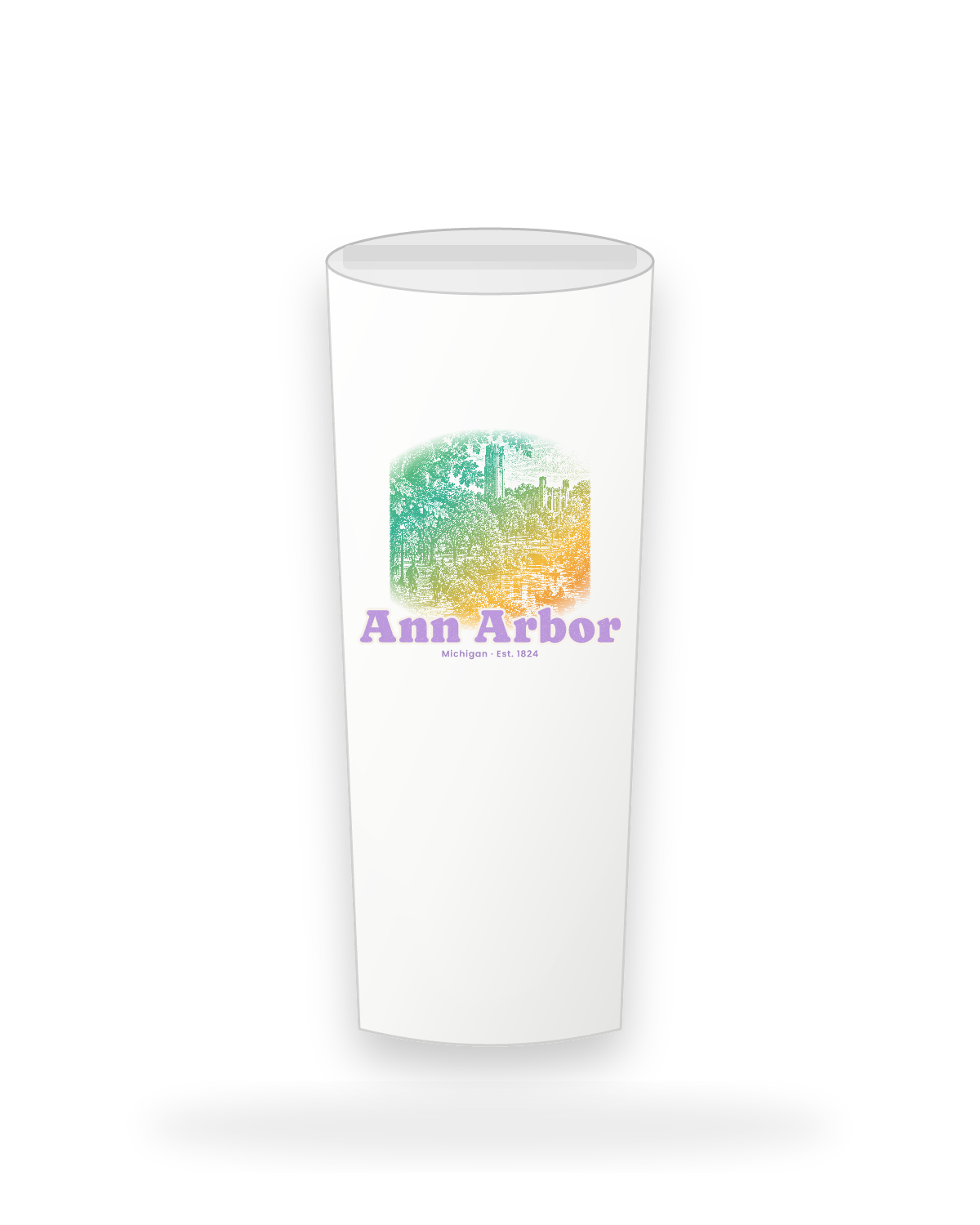 Ann Arbor Campus Squirrel Insulated Tumbler 20oz in White