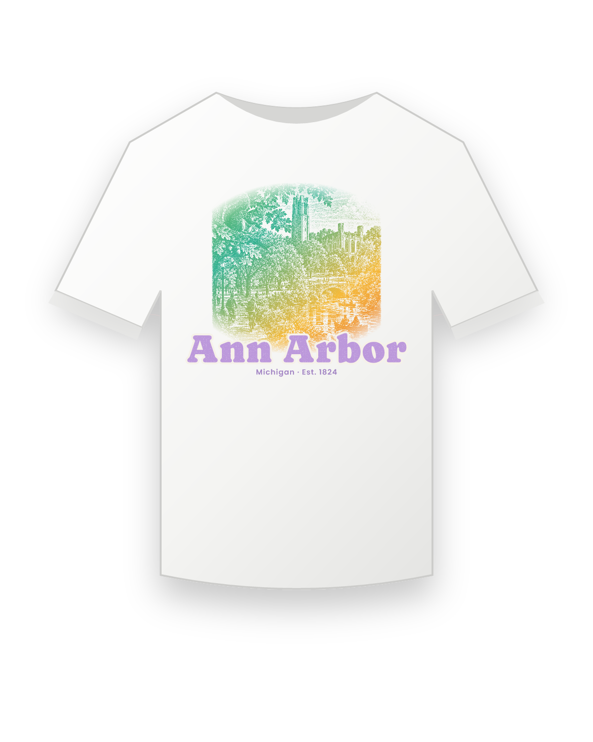 Ann Arbor Campus Squirrel Youth Tee in White