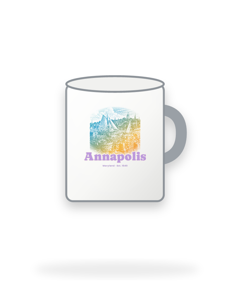 Annapolis Skipjack & State House Enamel Camp Mug