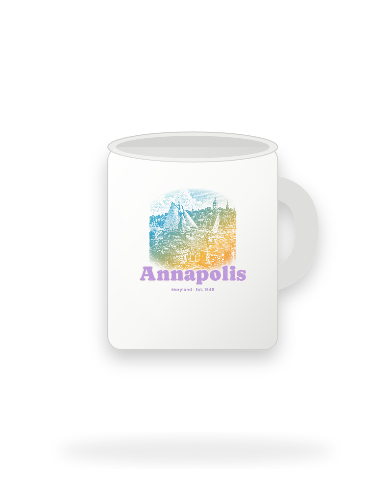 Annapolis Skipjack & State House Ceramic Mug 11oz
