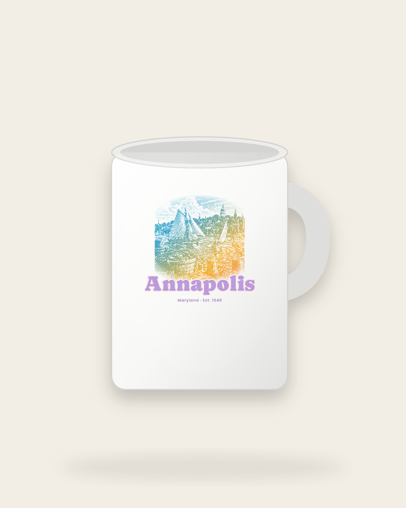 Annapolis Skipjack & State House Ceramic Mug 15oz