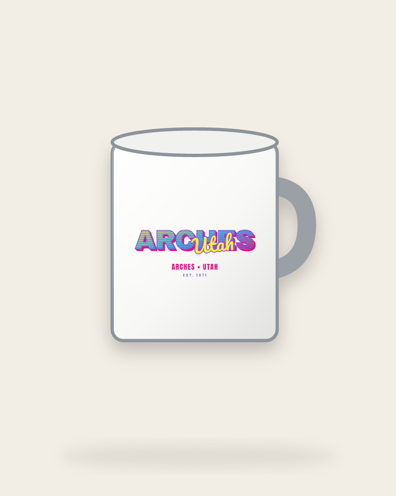 Arches Music TV Enamel Camp Mug