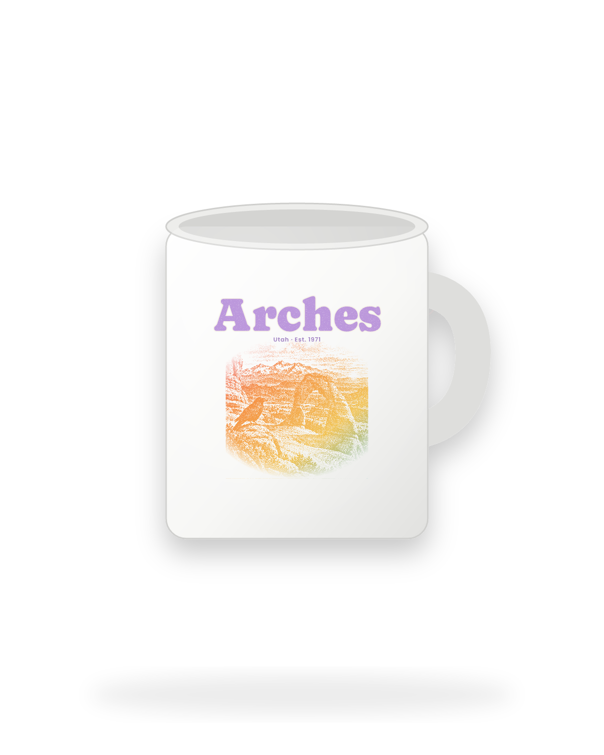 Arches Delicate Arch Ceramic Mug 11oz in White