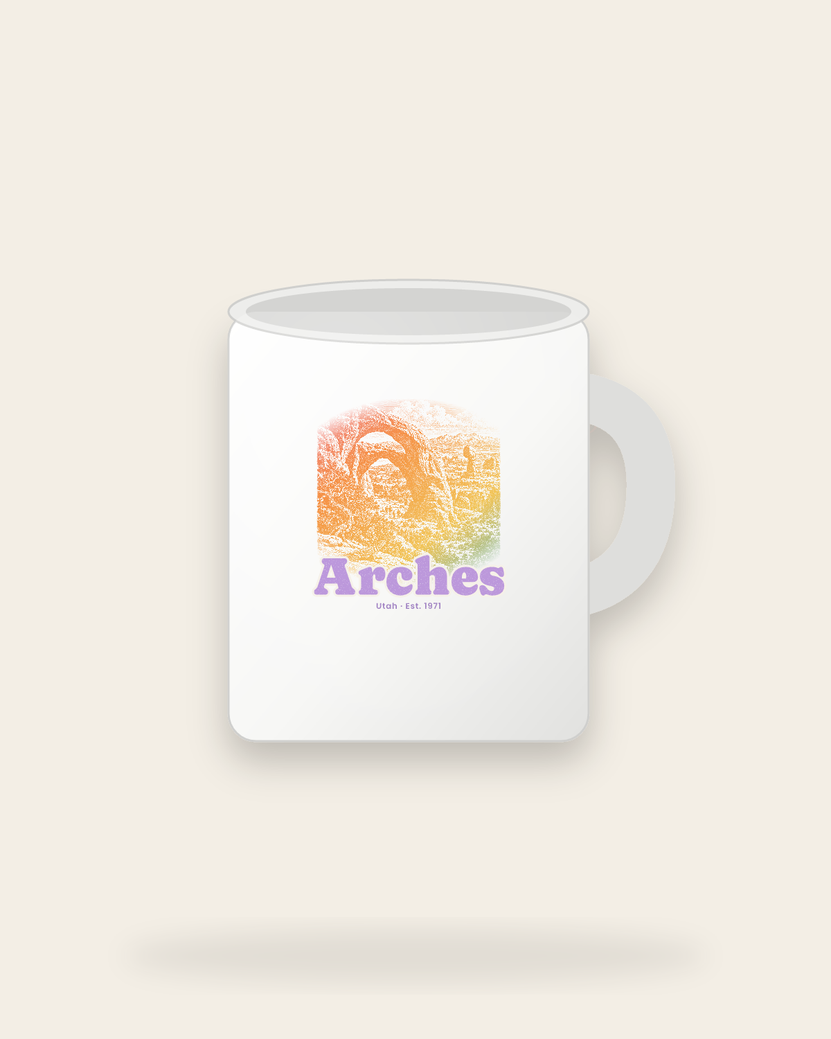Arches Double Arch Ceramic Mug 11oz in White