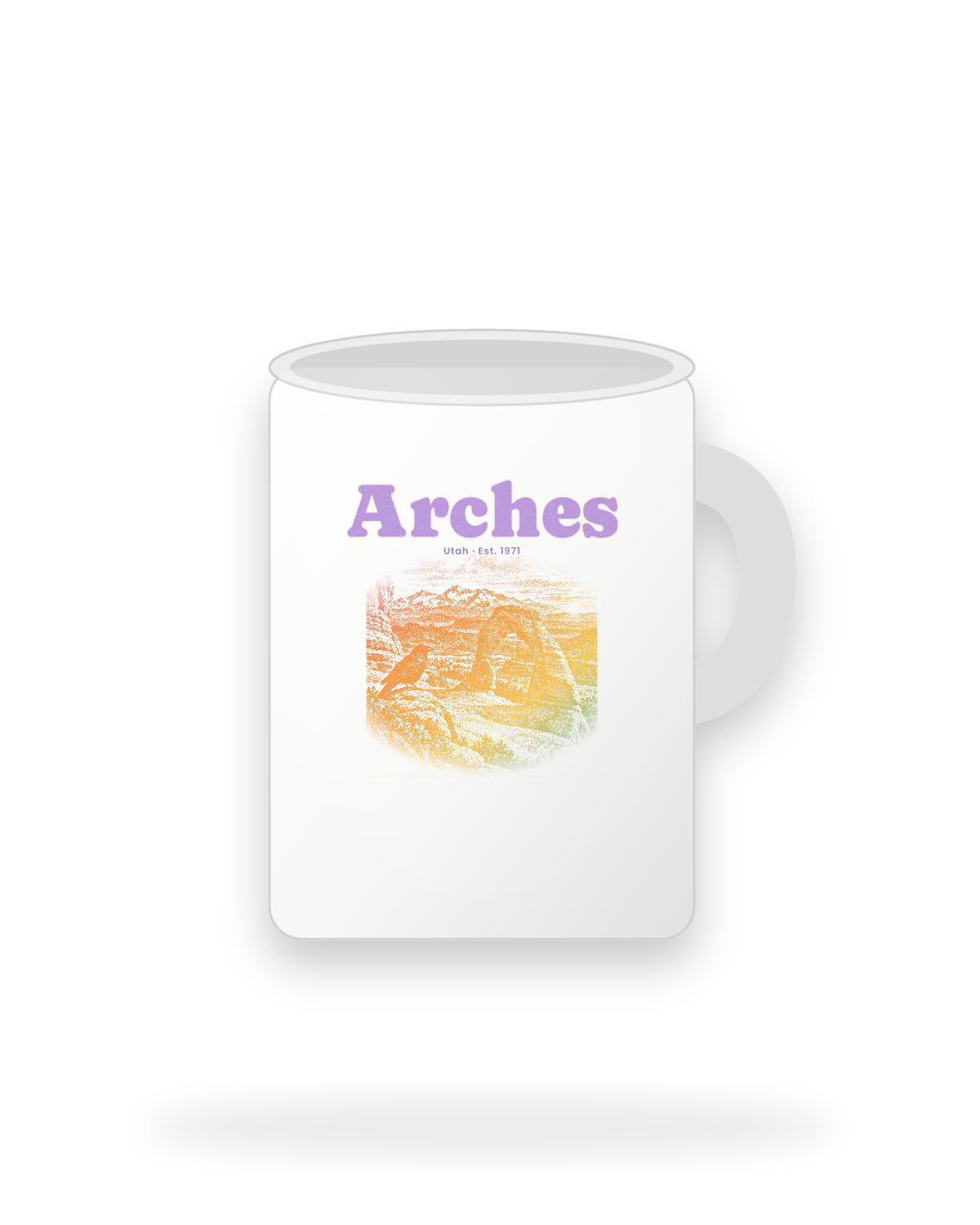 Arches Delicate Arch Ceramic Mug 15oz in White