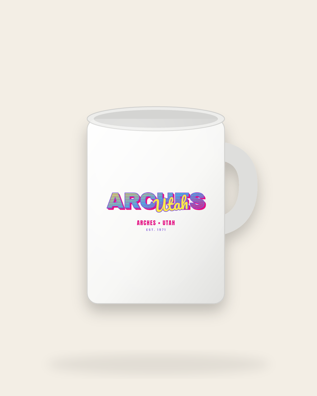 Arches Music TV Ceramic Mug 15oz in White