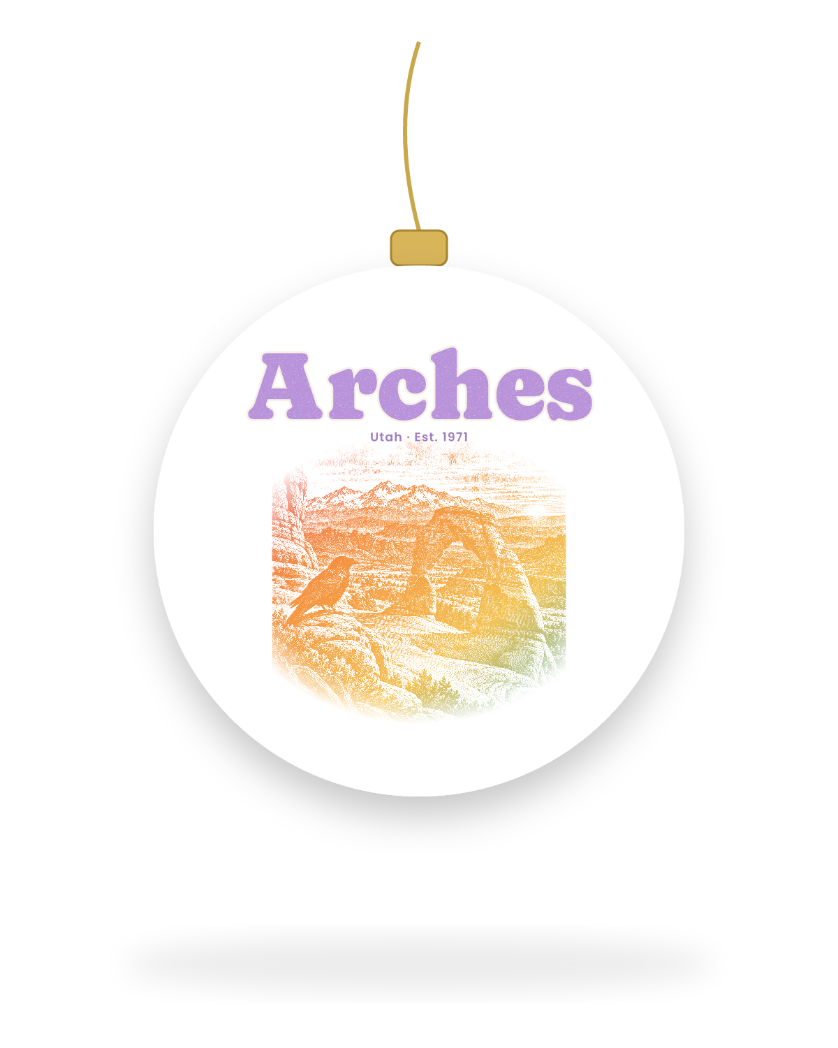 Arches Delicate Arch Ceramic Ornament in White
