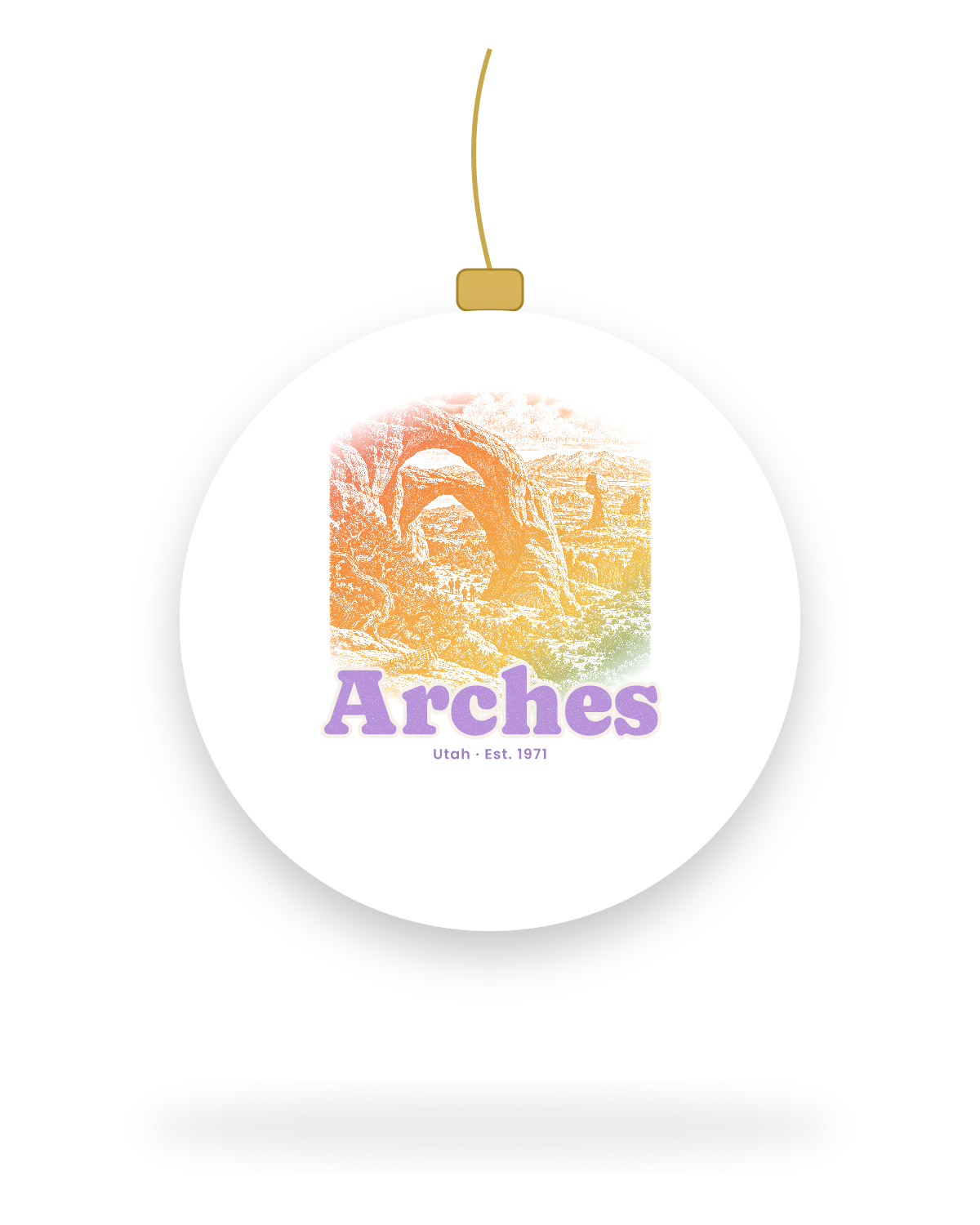 Arches Double Arch Ceramic Ornament in White