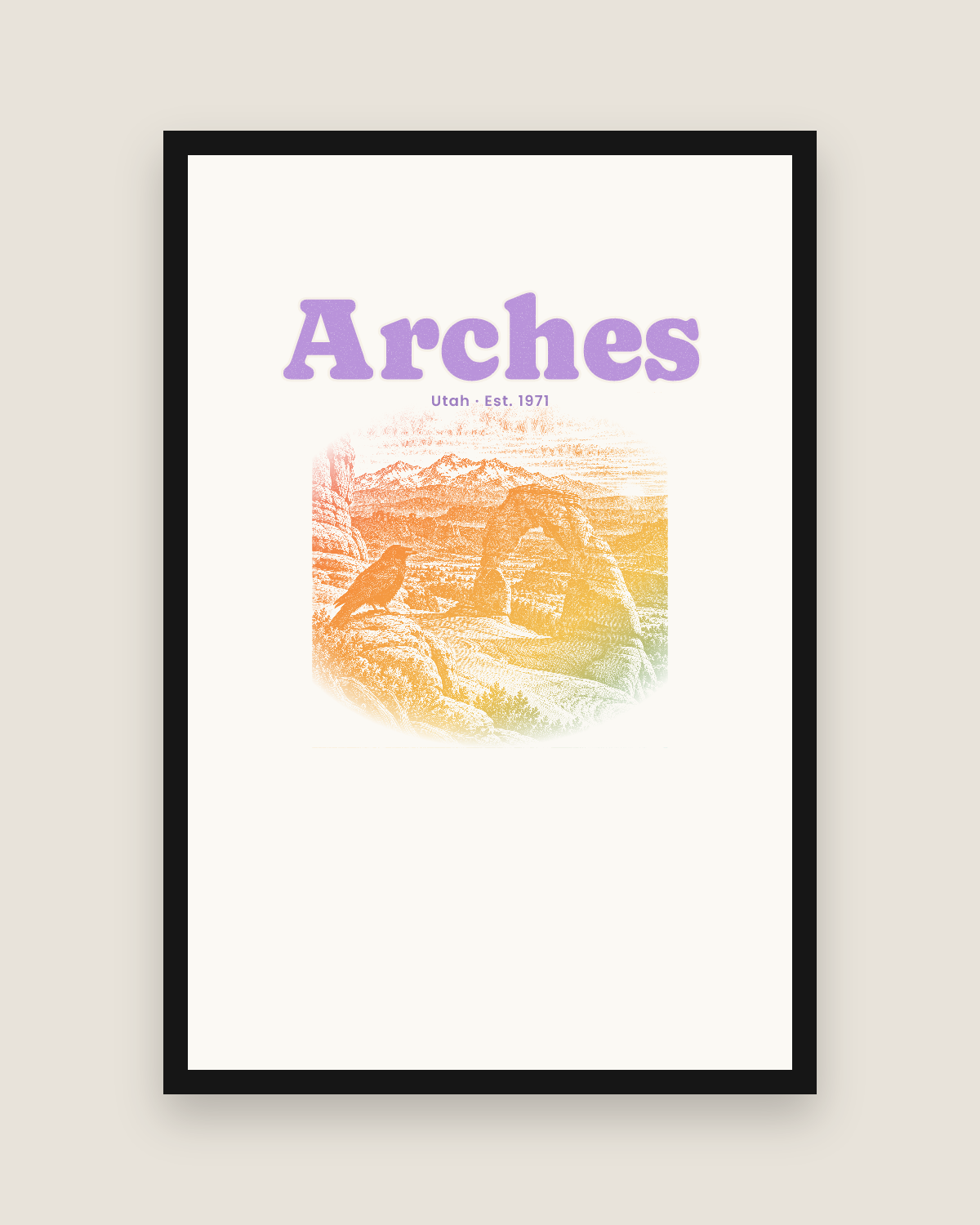 Arches Delicate Arch Matte Poster in White