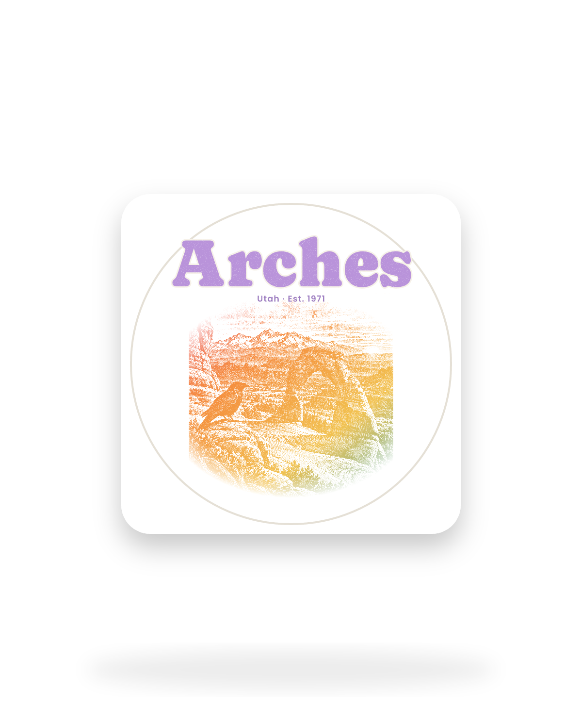 Arches Delicate Arch Kiss-Cut Sticker in White