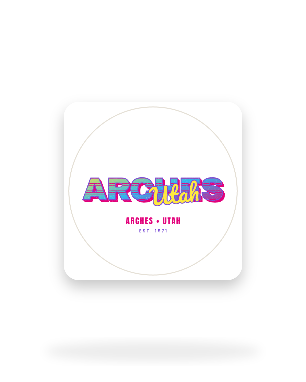 Arches Music TV Kiss-Cut Sticker in White