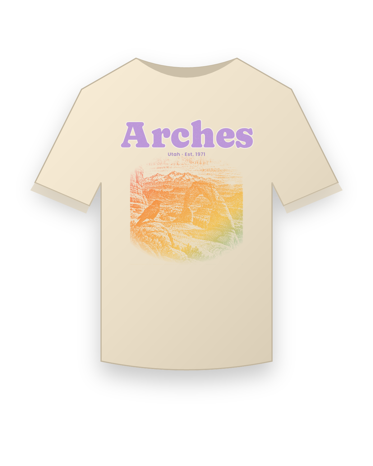 Arches Delicate Arch Organic Cotton Tee in Natural
