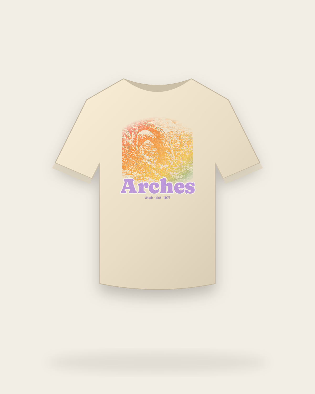 Arches Double Arch Organic Cotton Tee in Natural