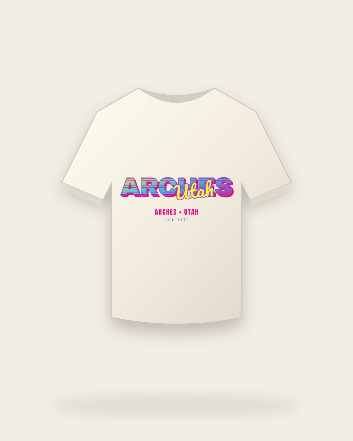 Arches Music TV Vintage Wash Tee in Ivory