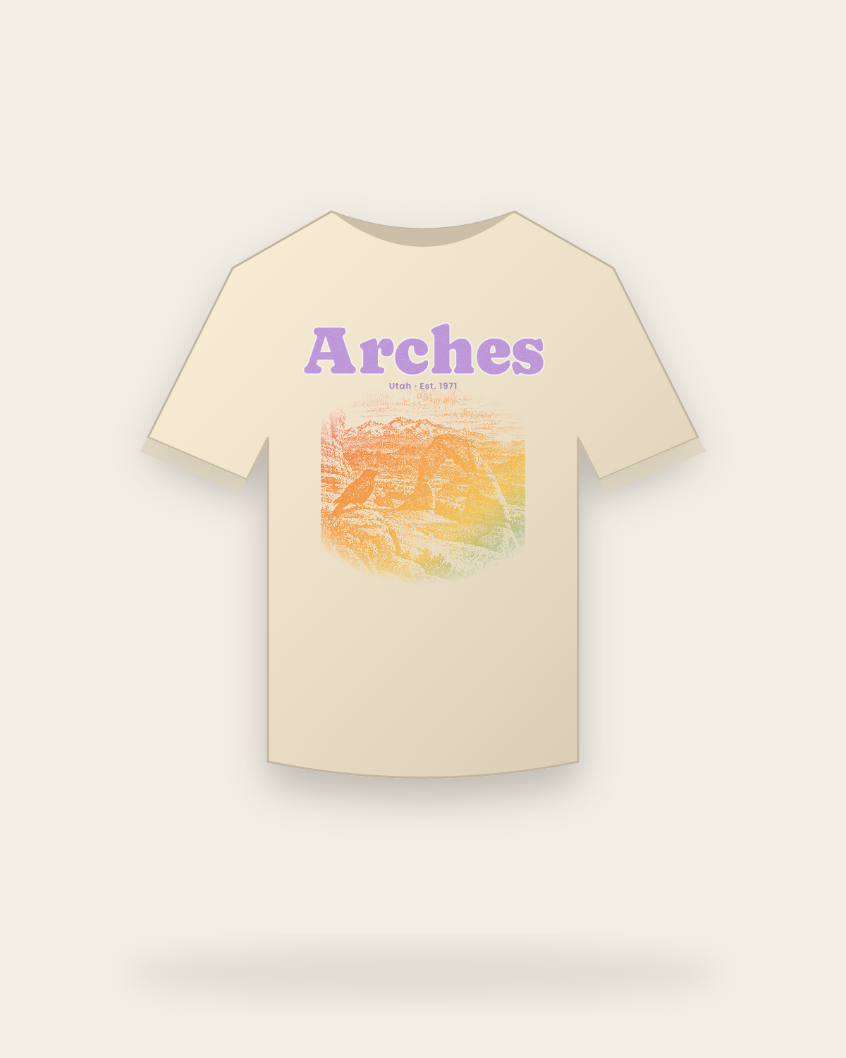 Arches, UT Delicate Arch Classic Tee in Natural