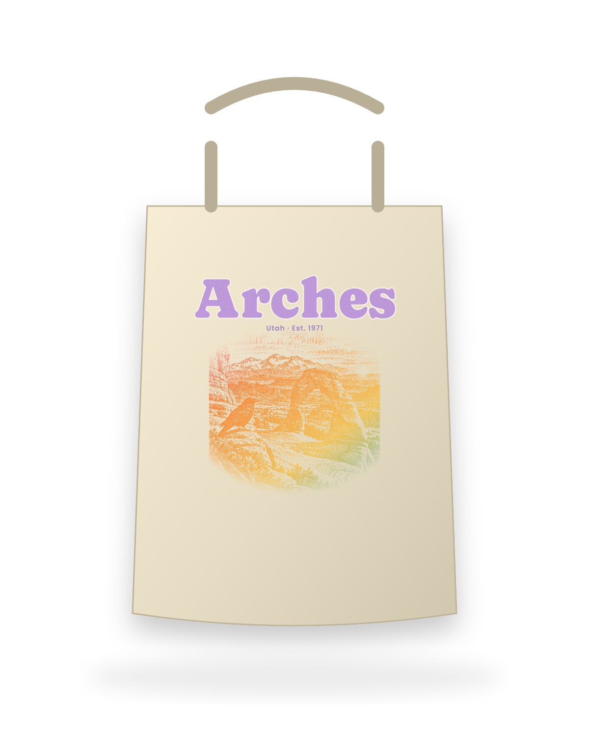 Arches Delicate Arch Canvas Tote in Beige