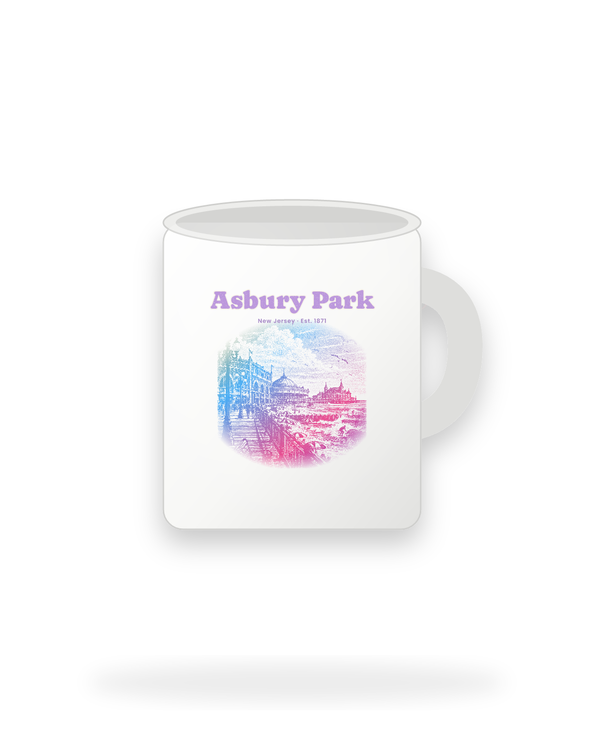 Asbury Park Boardwalk Casino Ceramic Mug 11oz in White